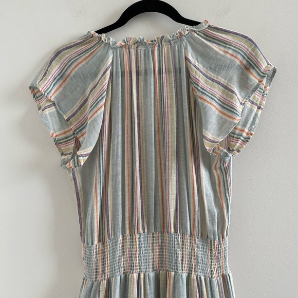 Rails Amellia Sag Harbour Stripe Linen Blend Tiered Midi Dress Size XS - Picture 9 of 11